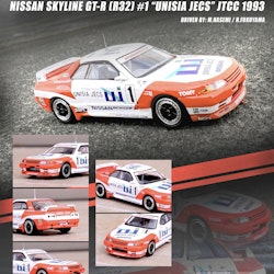 Skala 1/64 Nissan Skyline GT-R (R32)#1 Unisia JTC 93' fr Inno64