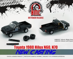 Skala 1/64 Toyota Hilux 1980 LHD, Black fr BM Creations