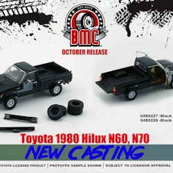 Skala 1/64 Toyota Hilux 1980 LHD, Black fr BM Creations