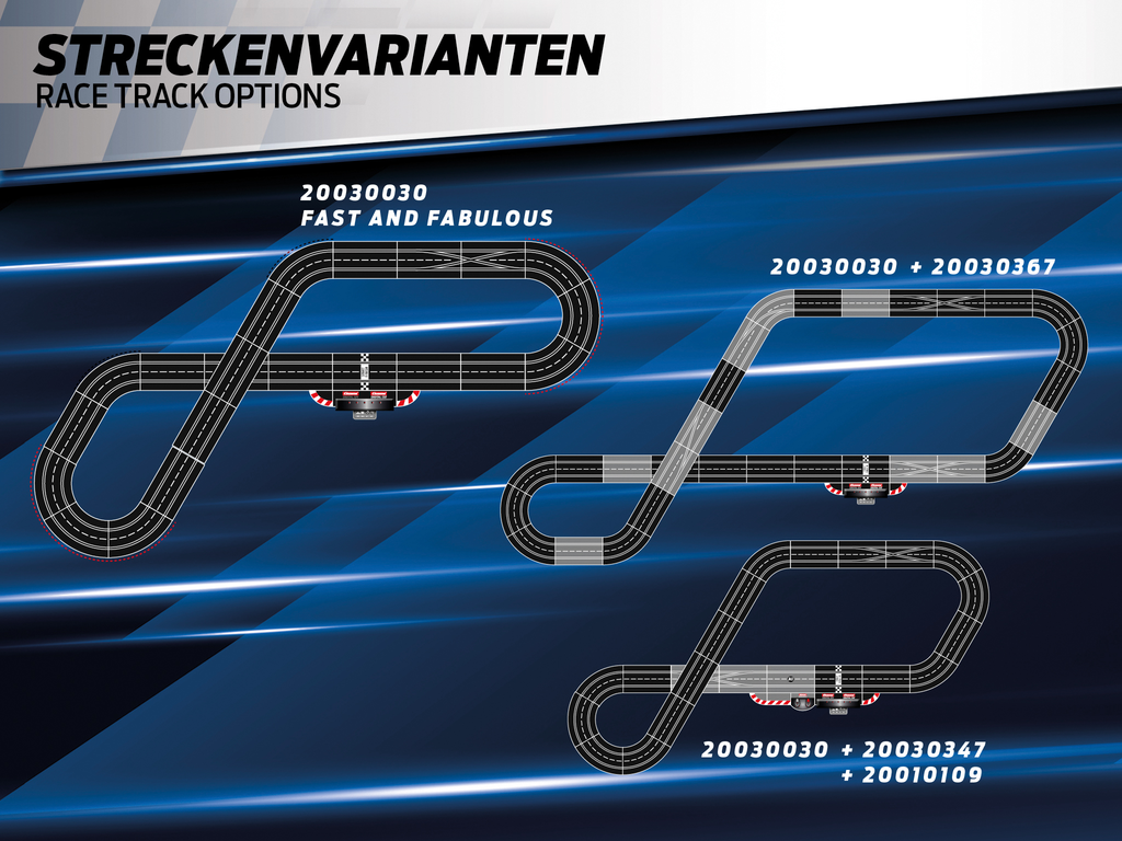 NEW! Skala 1/32 Digital slot racing track fr Carrera: Fast & Fabulous
