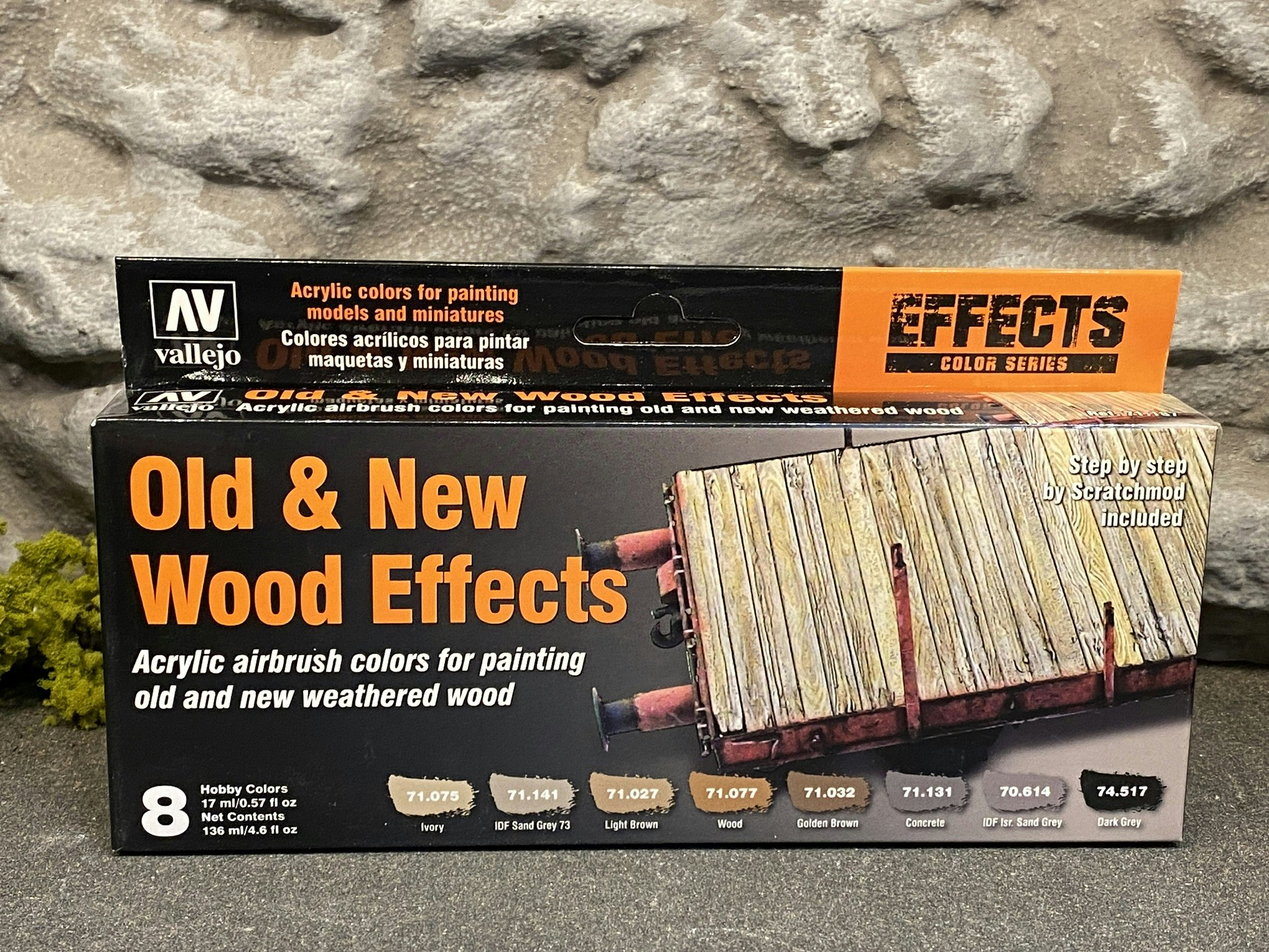 Vallejo Model Set, Old & New Wood Effects, Set 8 bottles á 17ml, 71187