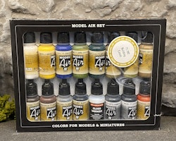 Vallejo Model Air Set, Färg: Building Colors 16 flaskor á 17ml Art.nr 71192