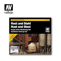 Vallejo Effects, Rust & Steel 9 bottles x 17ml + 2 brushes
