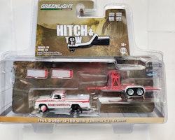Skala 1/64 Greenlight "Hitch & Tow"" 1964 Dodge D-100 m/w Tandem Car Trailer