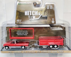 Skala 1/64 Greenlight "Hitch & Tow"" 1983 Chevrolet K20 Scottsdale m/w Double-Axle Dump Trailer