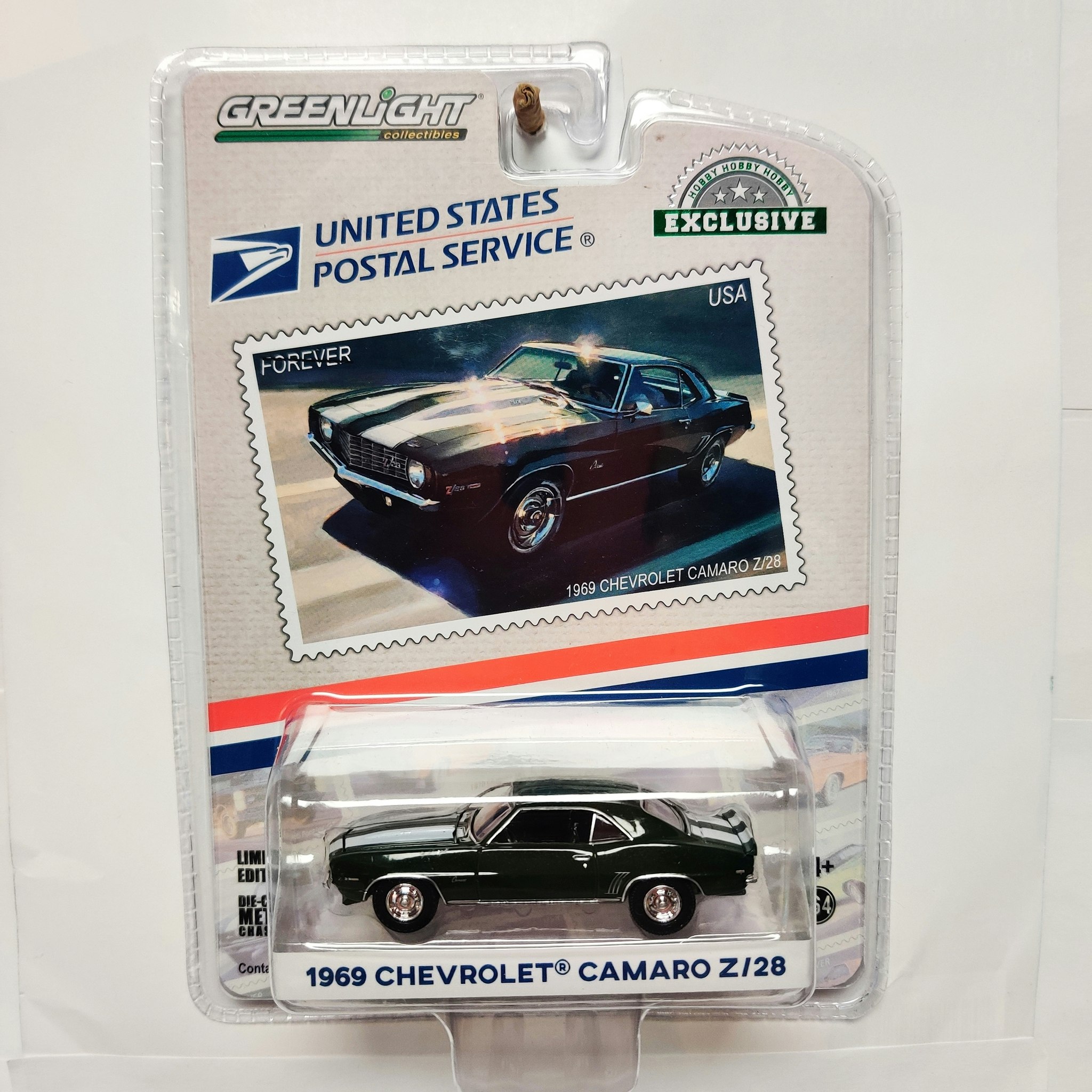 Skala 1/64 Greenlight Excl. "U.S. Postal Service" 1969 Chevrolet Camaro Z/28