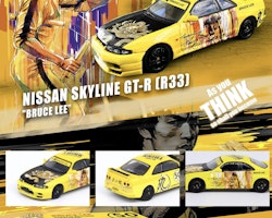 Skala 1/64 Nissan Skyline GTS-R R33, Bruce Lee 50th Anniv. y/bl fr Inno64/Tiny