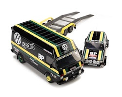 Skala 1/18 3-pack VW LT35 + Golf GTI + Trailer OT353 fr Otto Mobile