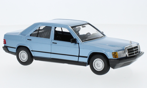 Skala 1/24 Mercedes-Benz 190 E 2.6 (W201) L. blue met 1987 fr Bburago