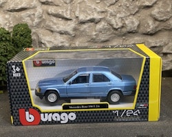 Skala 1/24 Mercedes-Benz 190 E 2.6 (W201) L. blue met 1987 fr Bburago