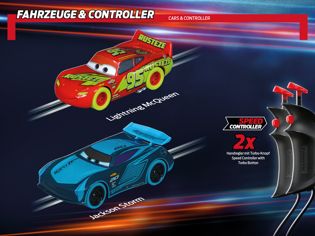 Skala 1/43 Analog racetrack Carrera GO: Disney·Pixar Cars - Glow Racers
