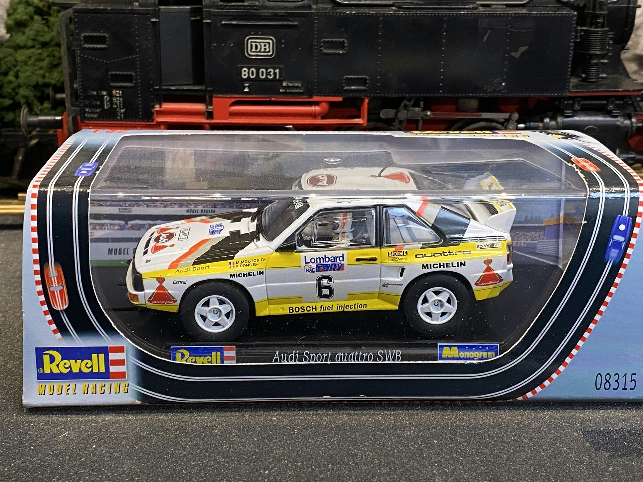 Skala 1/32 An. Slotcar fr Revell: Audi Sport Quattro SWB, RAC Rally 1984