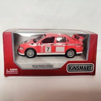 Skala 1/43 Mitsubishi Lancer Evolution VII WRC, red, w box/låda fr Kinsmart