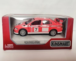 Skala 1/43 Mitsubishi Lancer Evolution VII WRC, red, w box/låda fr Kinsmart