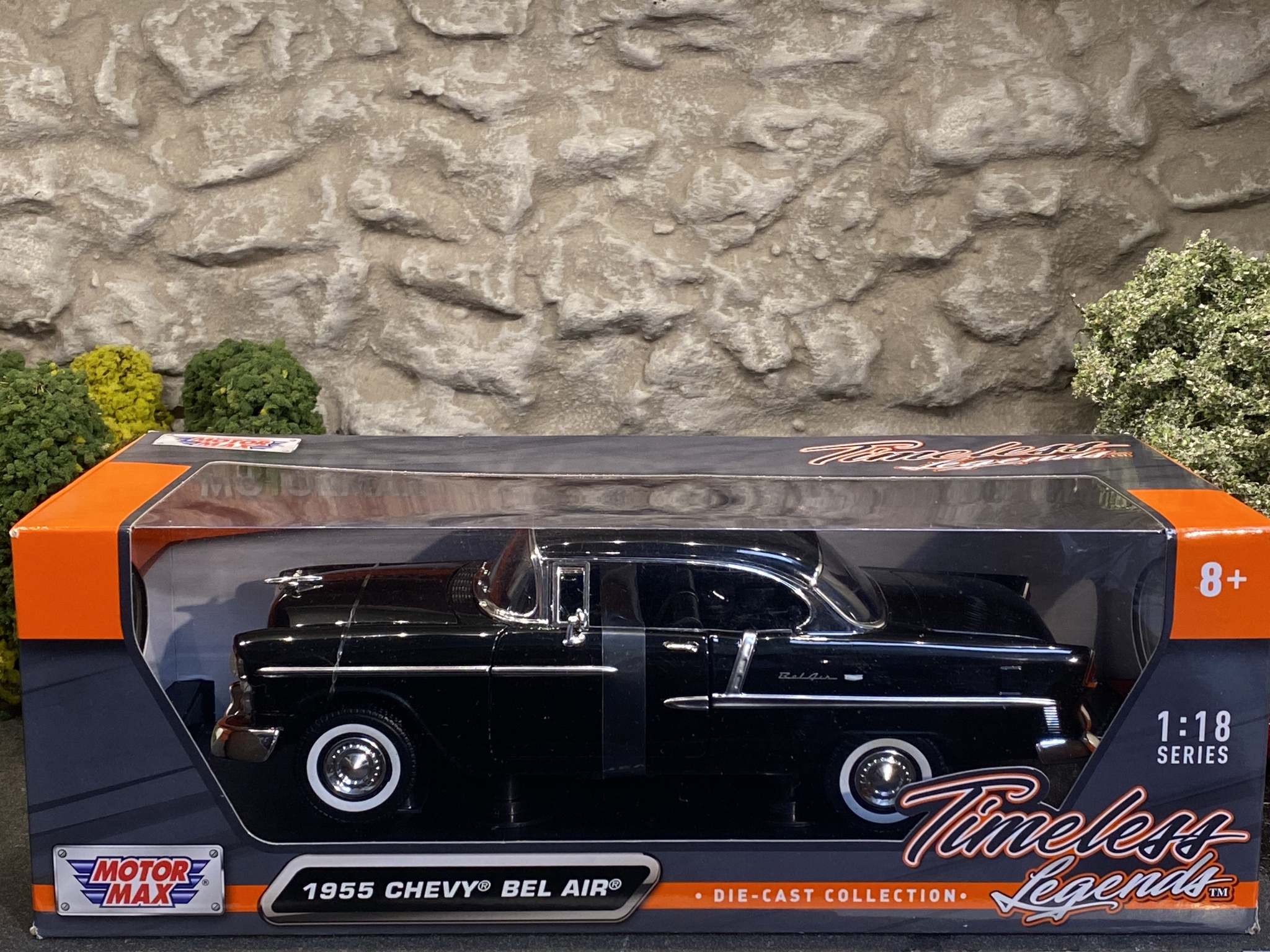 Skala 1/18 Chevy Bel Air 1955' Black fr Timeless Legends - MotorMax
