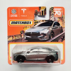 Skala 1/64 Matchbox 70 year  - Tesla model X, gråsilver