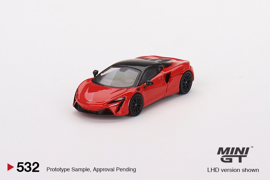 Skala 1/64 McLaren Artura, Vermillion Red LHD (532) fr MINI GT