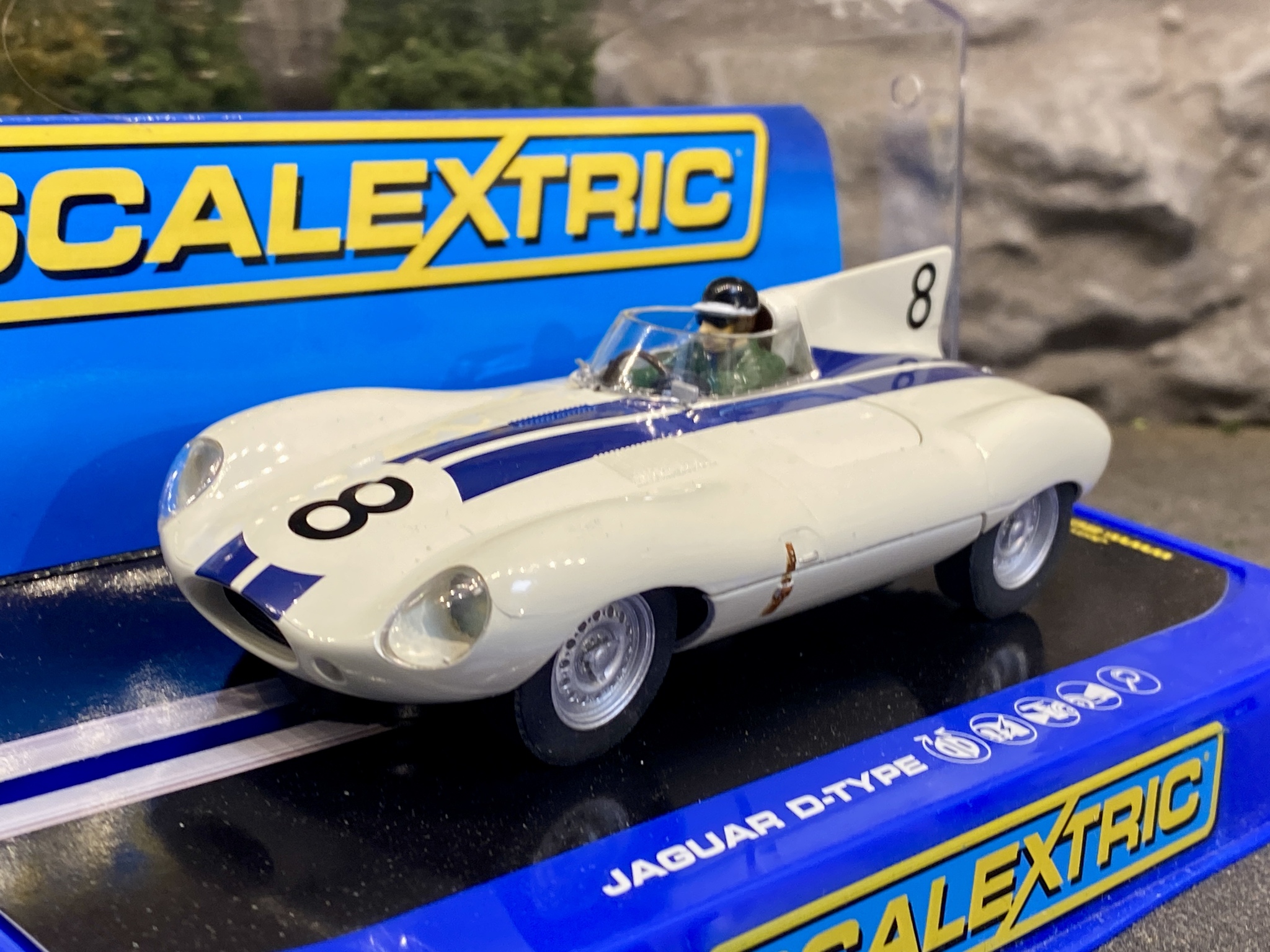 Skala 1/32 An. Slot car - Jaguar D-type #8 1956' White/blue fr Scalextric