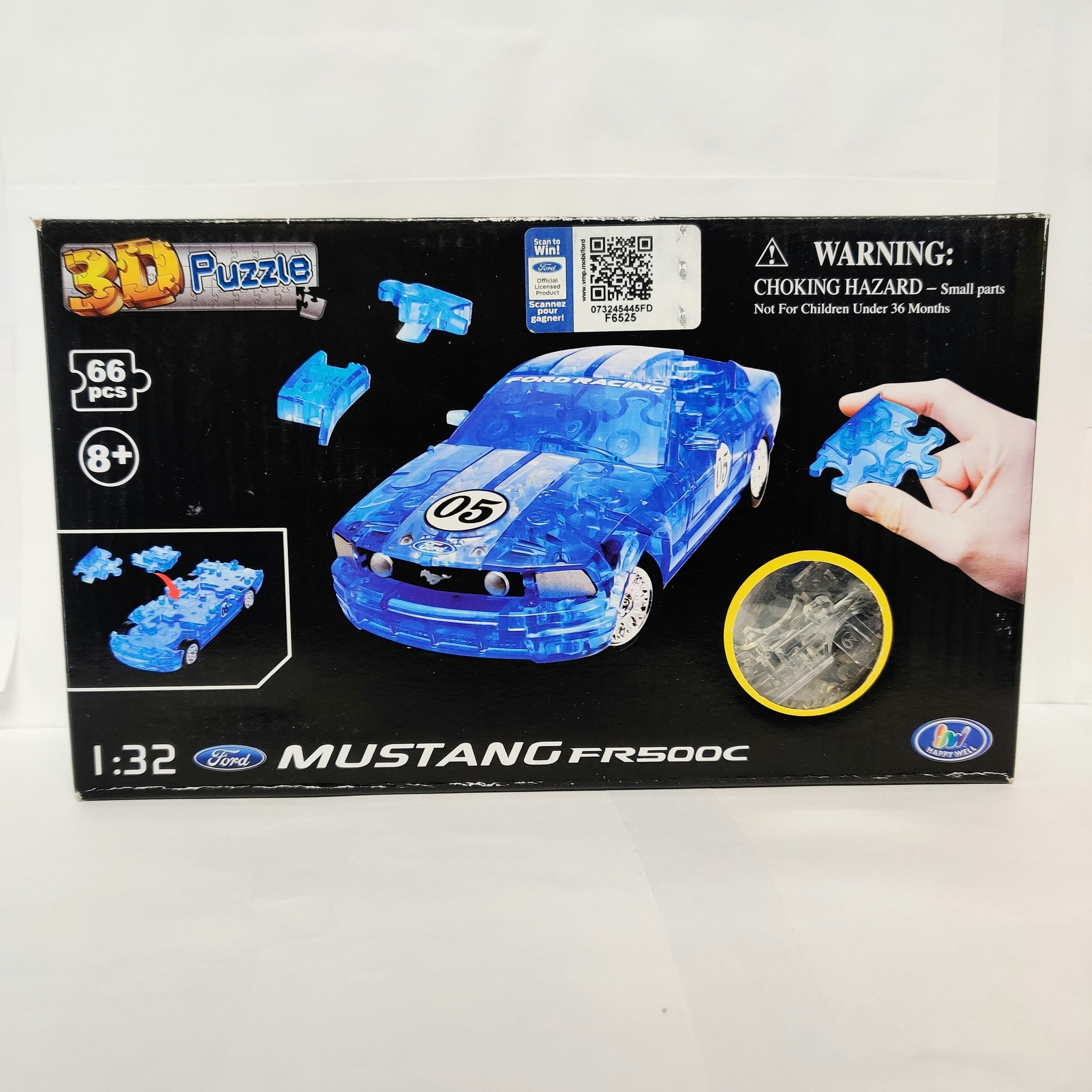 Skala 1/32 3d Pussel/puzzle Ford Mustang FR500C, 66 bitar/pcs