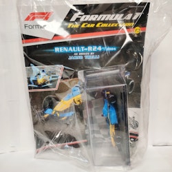 Skala 1/43 Formula 1, Renault R24, 2004, Jarno Trulli m/w tidning/booklet