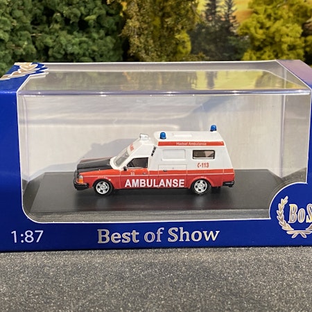 Skala 1/87 H0 - Volvo 265 Ambulance Norway fr BOS - Best Of Show