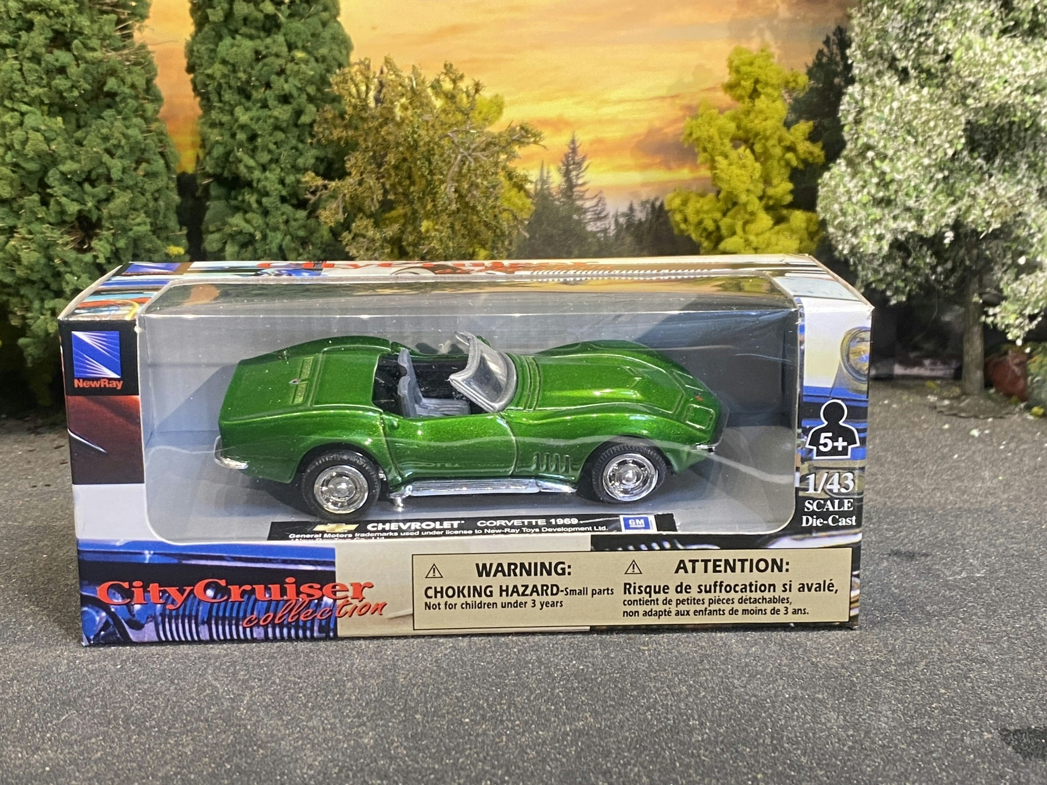 Skala 1/43 Chevrolet Corvette 69' green fr New-Ray - City Cruiser Collection