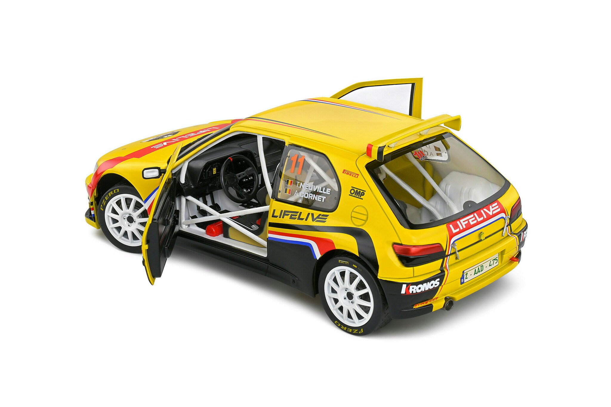 Skala 1/18 Peugeot 306 Maxi Yellow, T.NEUVILLE/A.CORNET fr SOLIDO