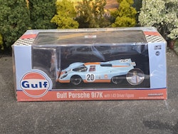Skala 1/43 Gulf Porsche 917K w Driver figure fr Greenlight