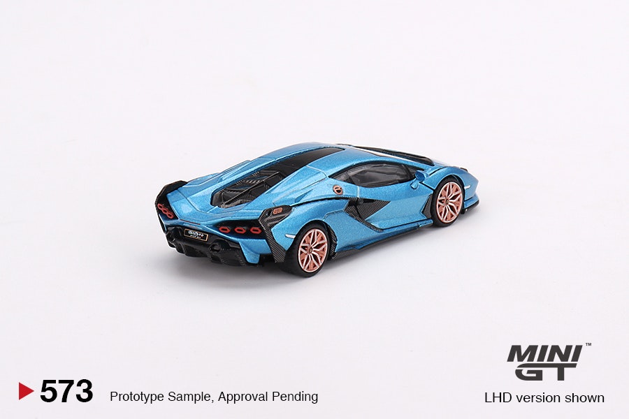 Skala 1/64 Lamborghini Sián FKP 37 Blu Aegir fr MINI GT (573)