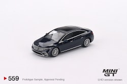 Skala 1/64 Mercedes-Benz EQS 580 4MATIC Nautical Blue Metallic fr MINI GT (559)