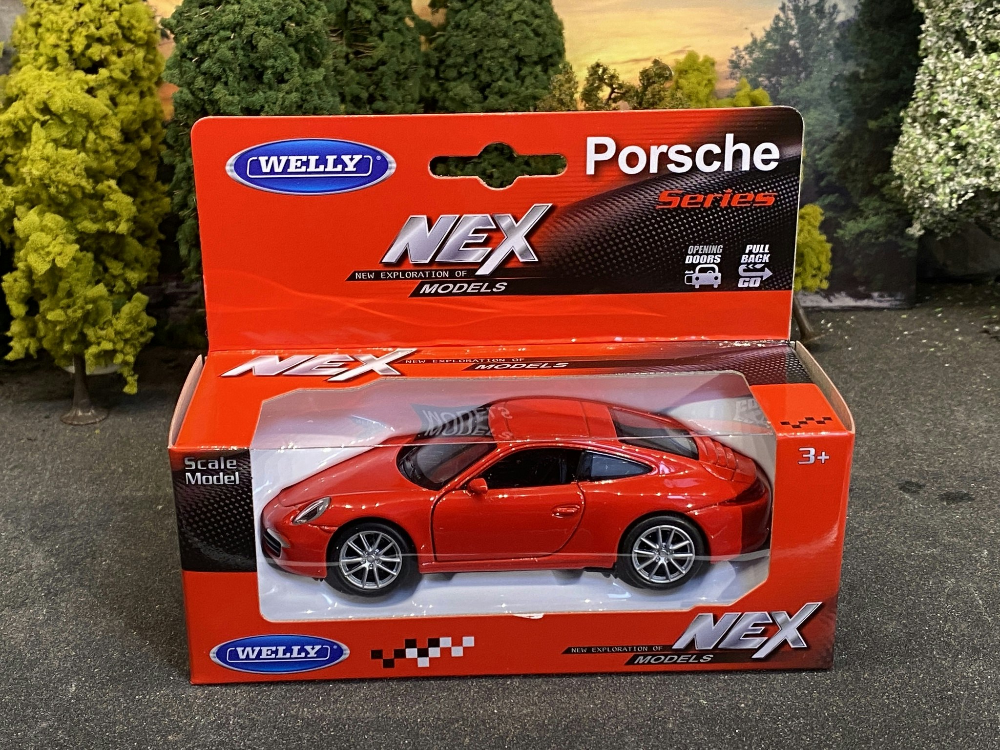 Skala 1/36 Porsche 911 Carrera S, Red fr Nex models / Welly