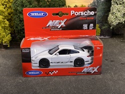 Skala 1/36 Porsche 911 GT3 RS (997) White fr Nex models / Welly