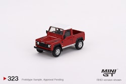 Skala 1/64 Land Rover Defender 90 Pickup, Masai red fr MINI GT (323)