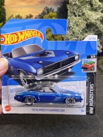 Skala 1/64 Hot Wheels: Plymouth Barracuda 70', Blue Convertible