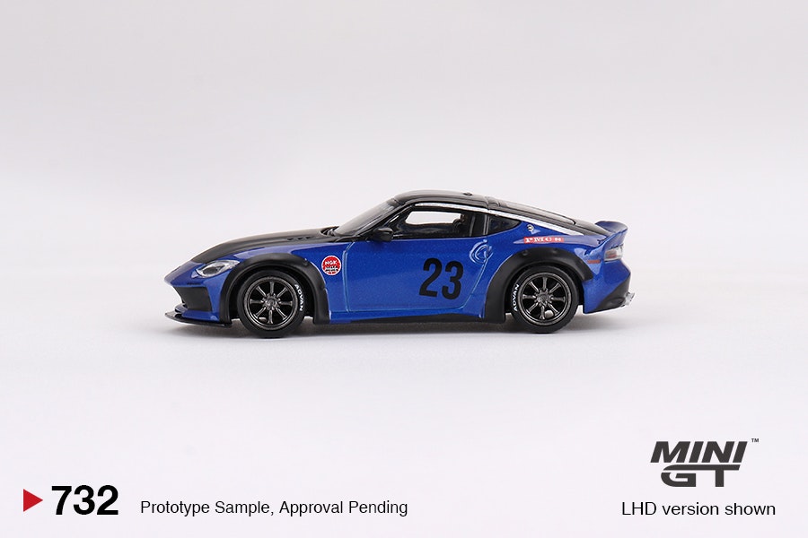 Skala 1/64 Nissan Z LB★NATION WORKS Seiran Blue fr MINI GT (732)