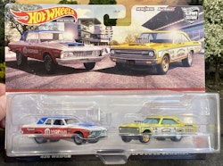 Skala 1/64 Hot Wheels PREMIUM 2-pack: 63 Plymouth Belvedere 426 Wedge & 65 Dodge Coronet