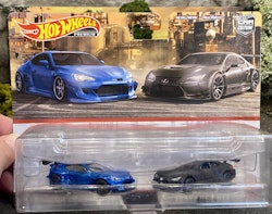 Skala 1/64 Hot Wheels PREMIUM 2-pack: Pandem Subaru BRZ & Lexus RC F GT3