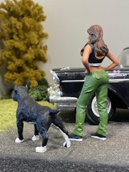 Skala 1/18 Christine m hunden Bullen "LowRiderz" - American Diorama