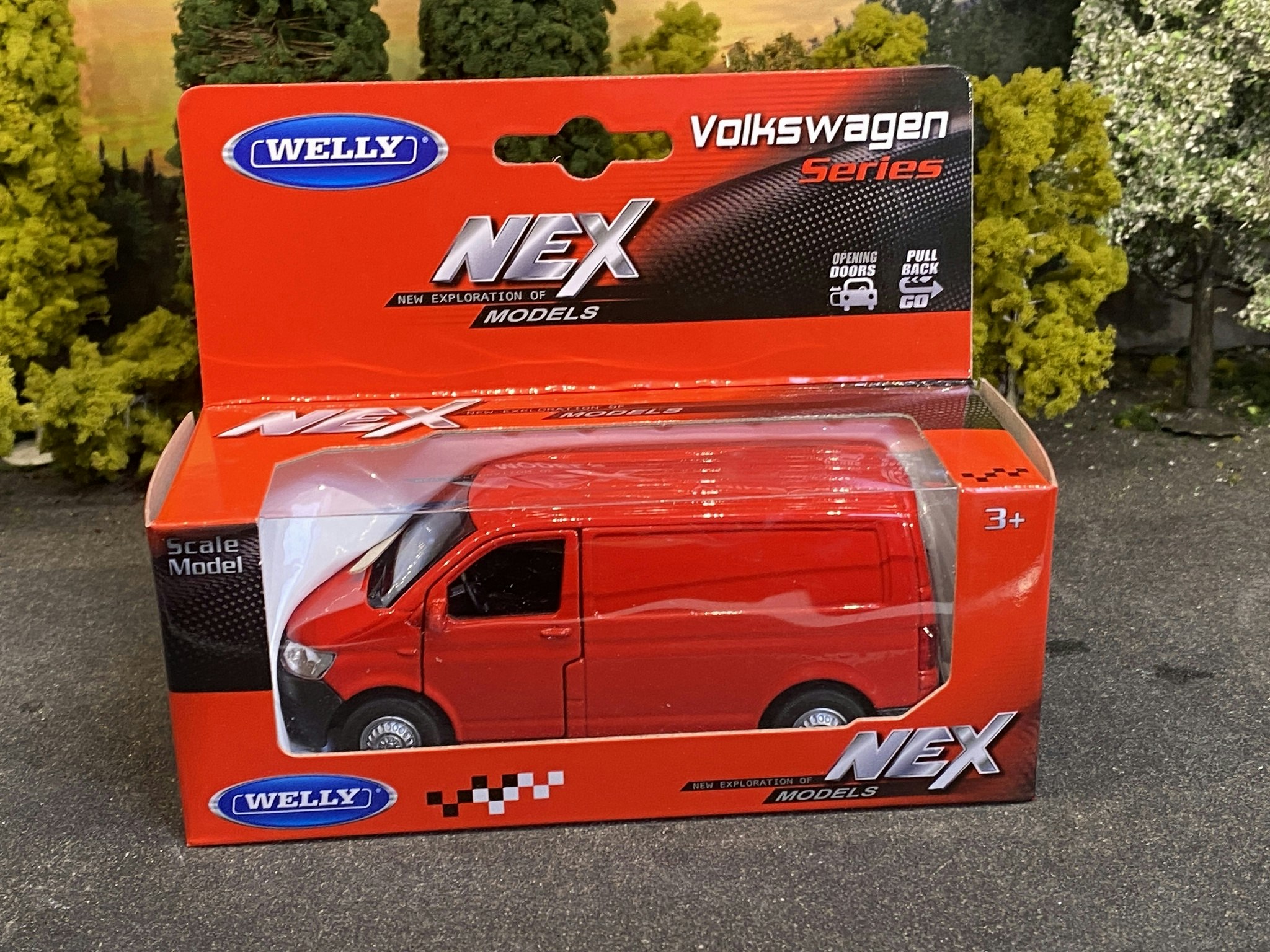 Skala 1/40 Volkswagen Buss T5, Red fr Nex models / Welly