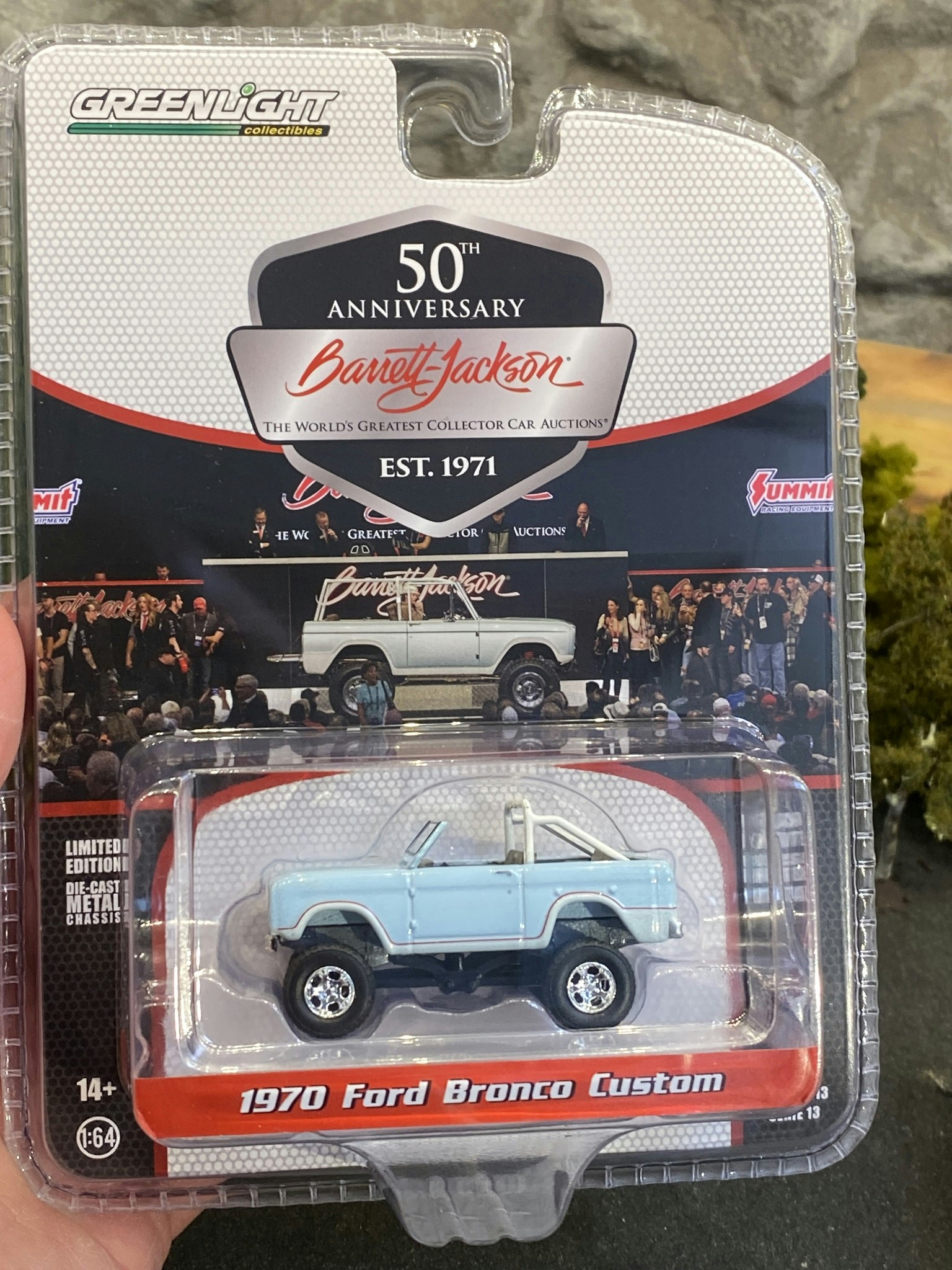 Skala 1/64 Ford Bronco Custom 70' Barrett Jackson auctions fr Greenlight