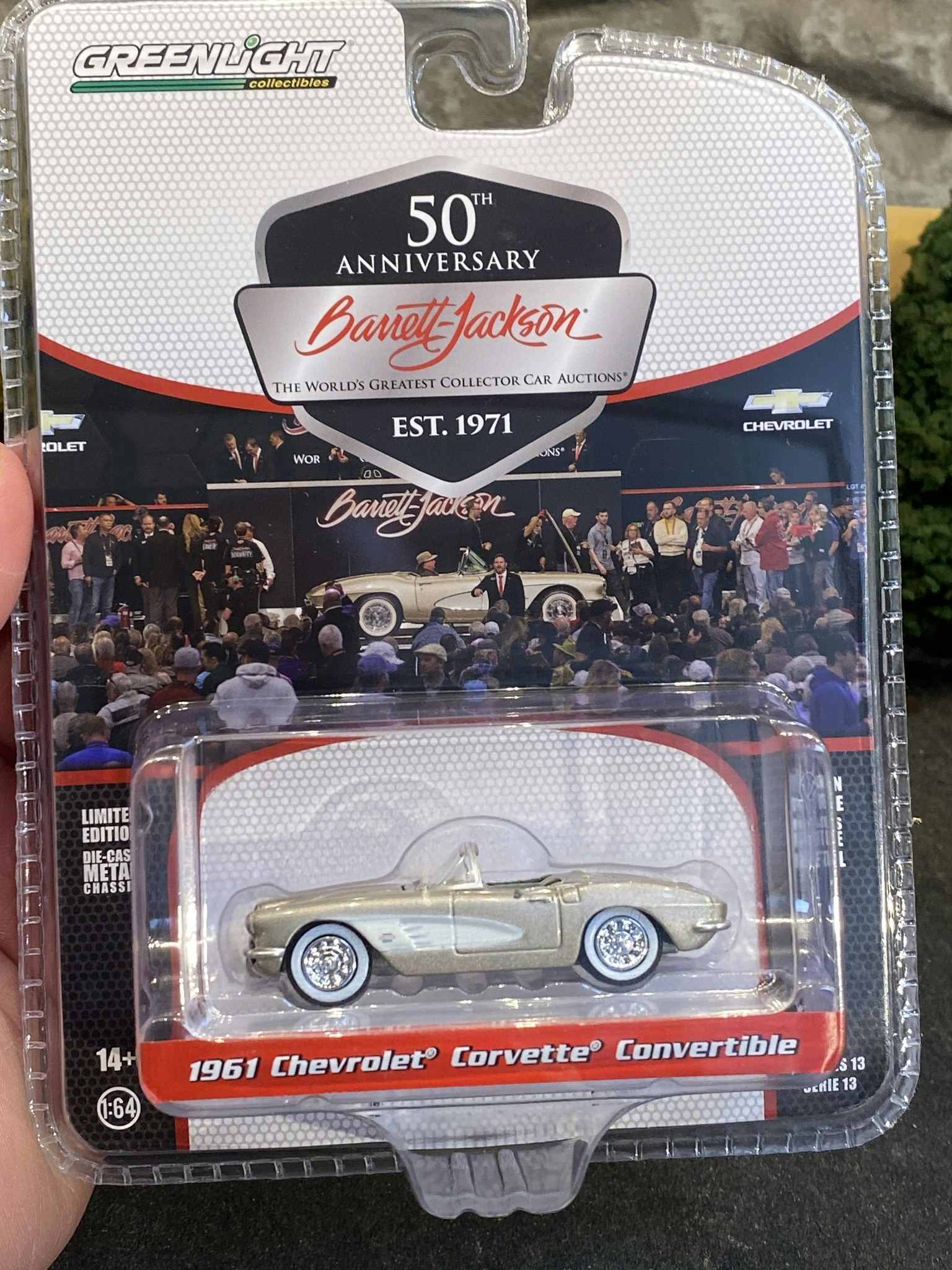 Skala 1/64 Chevrolet Corvette Conv 61' Barrett Jackson auctions fr Greenlight