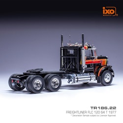 Skala 1/43 Freightliner FLC 120 g4 T 77' Black w r/y/o stripes fr IXO Models