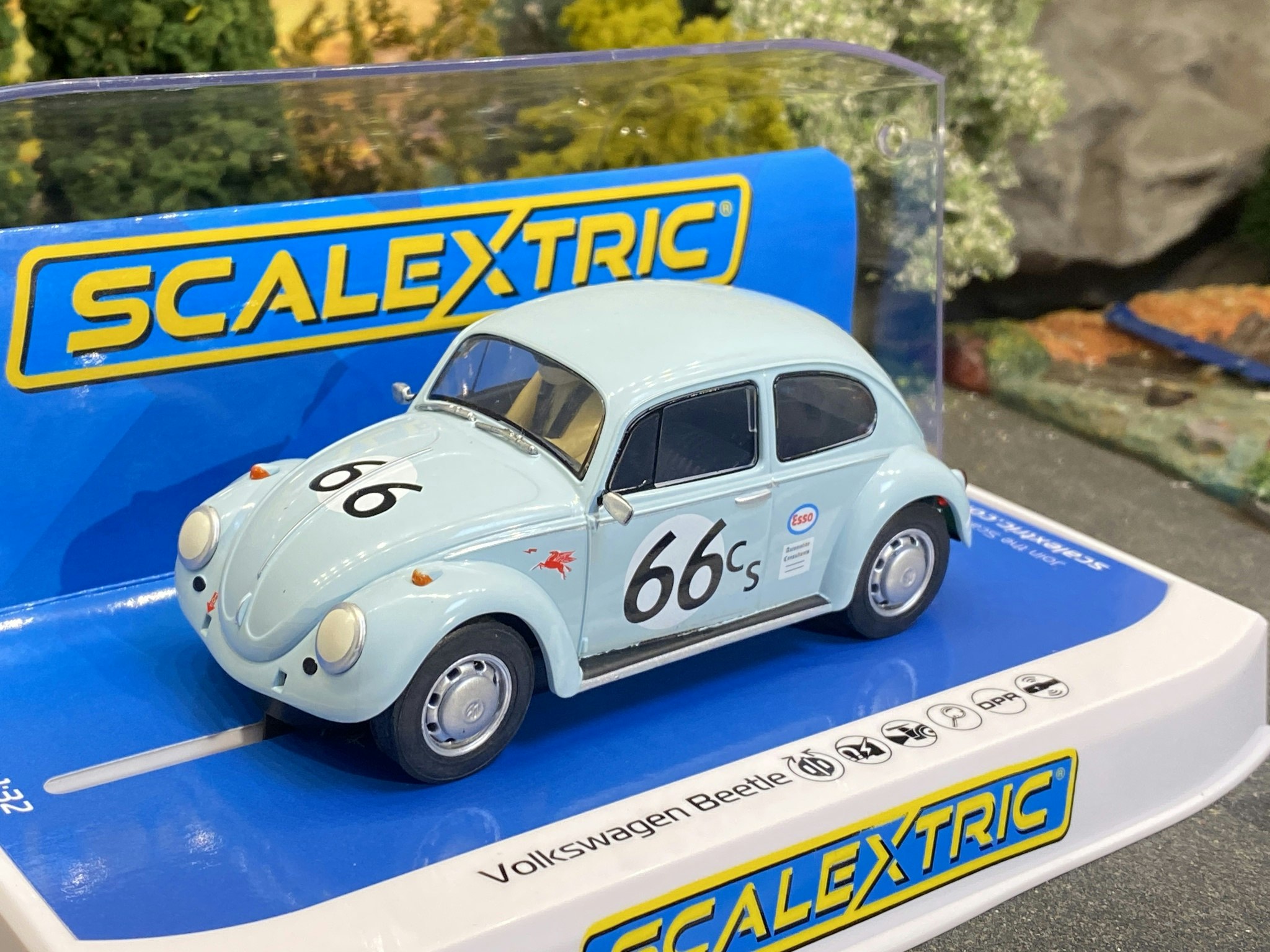 Skala 1/32 An. Scalextric Slot Car: C4498 Volkswagen Beetle - Blue 66