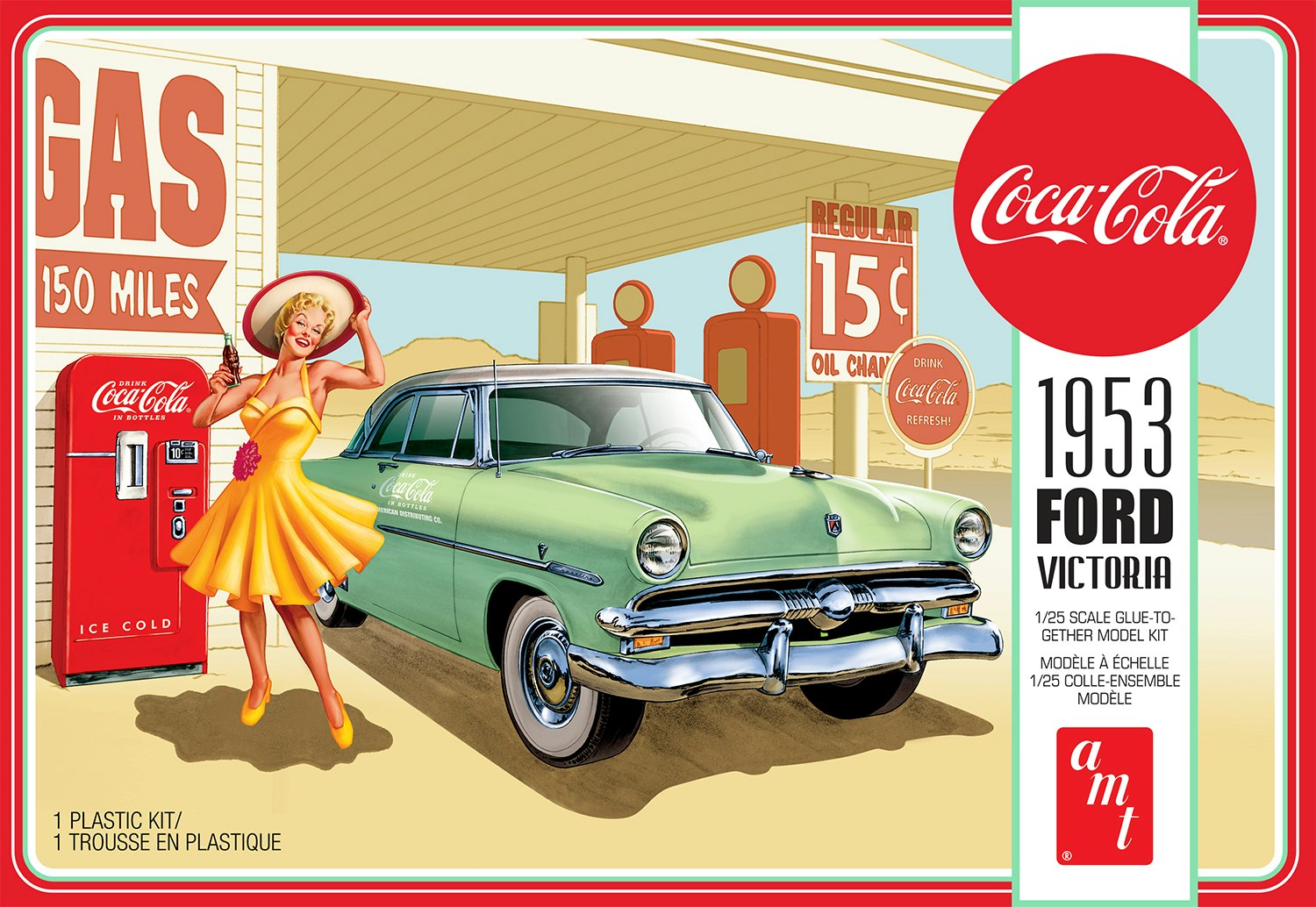 Skala 1/25 -53' FORD VICTORIA HARDTOP W/COCA-COLA MACHINE fr AMT