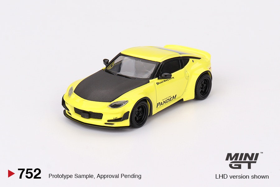 Skala 1/64 Nissan Z Pandem Ikazuchi Yellow fr MINI GT (752)