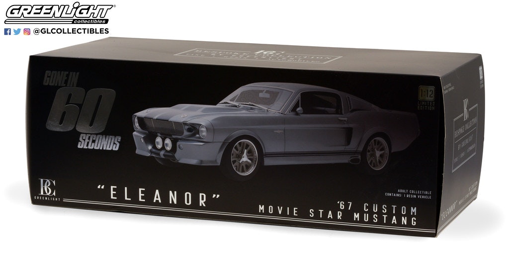 Skala 1/12 1967 Ford Mustang “Eleanor” (Gone in 60 Seconds) fr Bespoke Collection by Greenlight