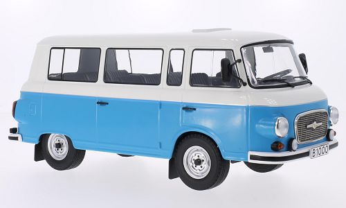 Skala 1/18 Barkas B 1000 Minibus, blue/white 1965 fr MCG/Model Car Group