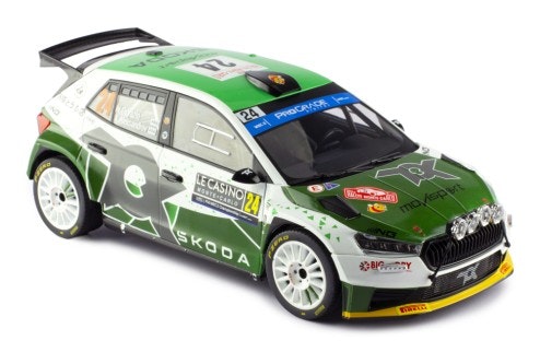 Scale 1/18 ŠKODA FABIA Rally2 (2023) #23 O.Solberg - E.Edmondson Rallye Monte-Carlo 2023 fr IXO Models