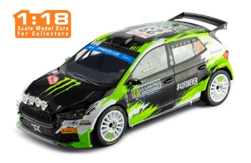 Scale 1/18 ŠKODA FABIA Rally2 (2023) #23 O.Solberg - E.Edmondson Rallye Monte-Carlo 2023 fr IXO Models