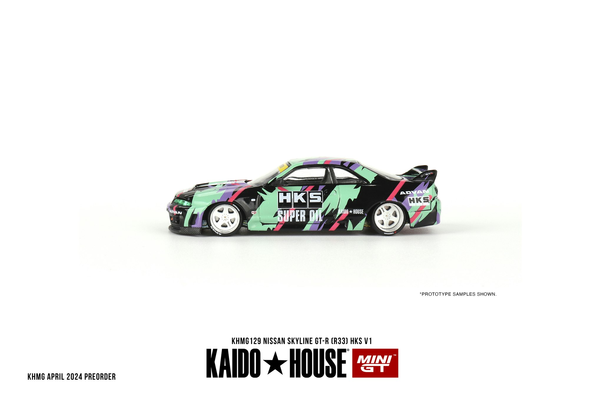 Skala 1/64 - Nissan Skyline GT-R (R33) HKS V1 fr Mini GT (129)